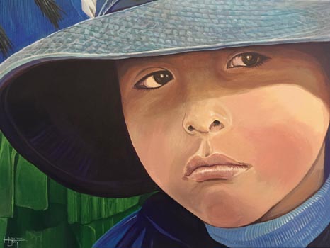 “Urubamba Boy” – Hunter Jay – Acrylic on Canvas – 12” x 16” - $350 - www.wildernesscreekcreations.com