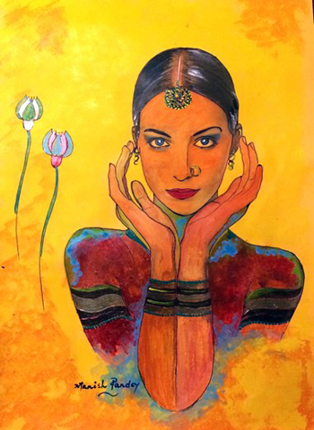 "I Am Woman", Manish Pandey, Acylic, 18" x 24", $750, https://www.facebook.com/Manish-Pandey-Paintings-763415060454846/?__mref=message_bubble