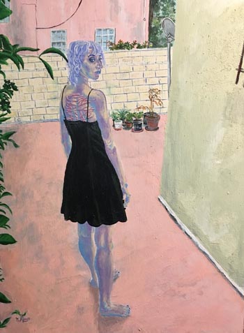 “Resilient to Brutus” – Maddie Lewis - Acrylic on Wooden Panel - 24" x 18" - $600 - www.maddieamelialewis.com