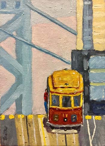 “Top of California Street “ - Eric Bodtker - Oil on Board – 5” x 7” - $100 - www.ericbodtker.com