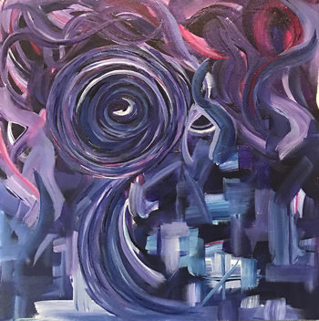 “My Binary” - Vanessa Bettencourt - Acrylic on Canvas - 10” x 10" - $275 - www.indigoartbyvanessa.com