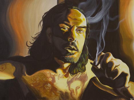 “Lover’s Haze” - Hannah Williams - Acrylic on Canvas - 30" x 40" - $950 - www.zhibit.org/Hannah_Williams