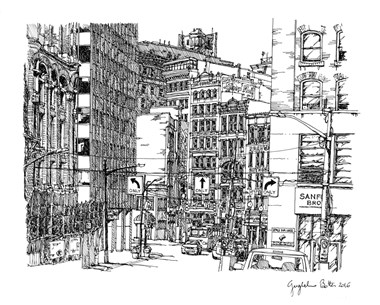“Pittsburgh, PA: Liberty Avenue” - Guglielmo Botter - Pen & Ink - 17” x 14” - 1,000 - www.guglielmobotter.com