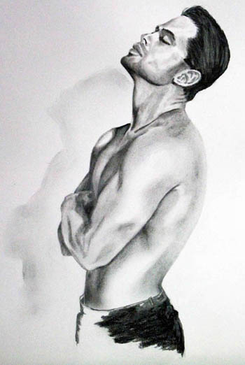 “Khristian” – Sherry Lupo – Charcoal on Paper – 14” x 17” - $250 (unframed) - elysians@me.com