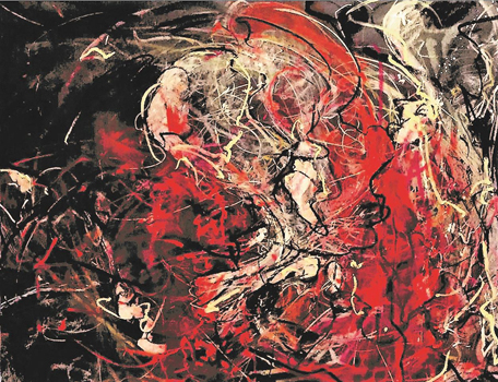 “Strange Contraption” - Ryan O'Connor - Pastel, Acrylic Ink & Paint, Conte and Pencil Crayon on Mayfair - 28" x 34.5" - $600 - www.ryanoconnorart.com