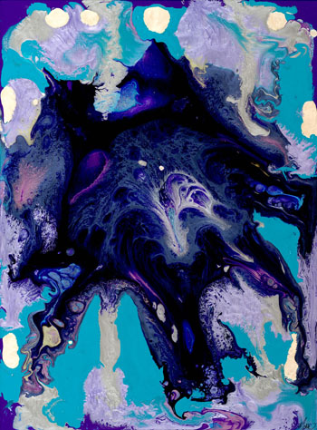 “Genesis - Heavens” - Michelle Silverman - Resin on Masonite Canvas Board- 18" x 24" - $1,150 - www.michellesilvermanart.com