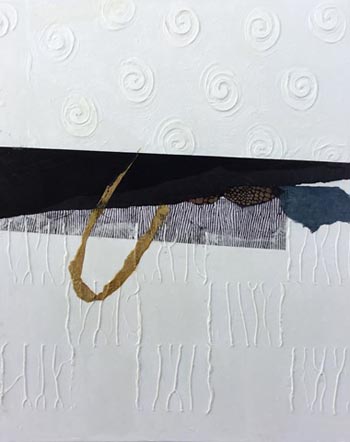 “Butterscotch Accent” – Ann Nall - Abstract Paper Collage- 24" x 30" - $450 - www.annnall.com