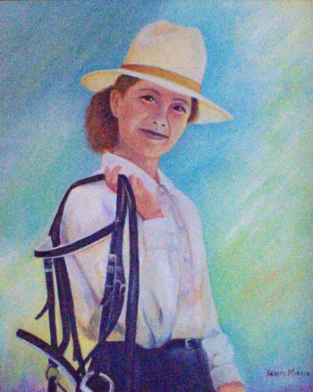 “Equestrienne Extraordinaire” - Nancy Miehle - Oil on Canvas - 16" X 20" - $800 - nancy_miehle@yahoo.com