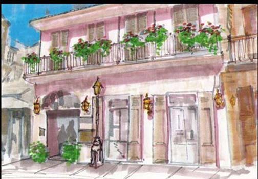 “French Quarter” – Catherine Ing - Ink on Vellum - 5" x 7" – NFS - https://imagesoffthepath.wordpress.com/