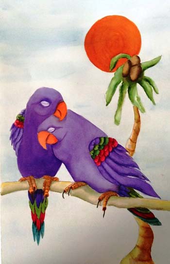 "Love Birds" - Colleen Giorgi – Watercolor – 16” x 22” - $1,000 - http://colleengiorgi.wixsite.com/mysite