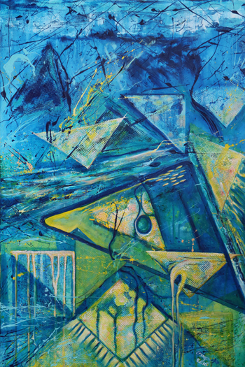 “Submerged Arctic Dreams” - Martie Geiger-Ho - Acrylic on Canvas - 36" x 24" - $1,750 - www.kilnlore.com