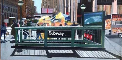 Honorable Mention (Traditional) - “Seventh Avenue Local” - Elliot Appel - Acrylic on Canvas - 12" x 24" - $900 - www.elliotpaints.com