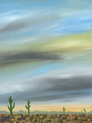 “Sky Above Saguaros” - Diane Farquhar – Oil on Canvas – 24” x 18” - $475 - www.farqart.com