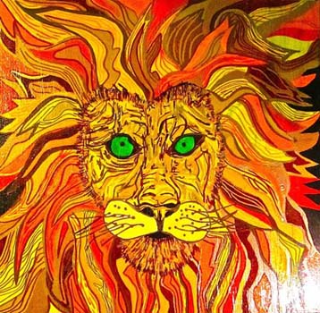 “The Lion” – Sara Gately – Oil based Paint Marker on Canvas - 24" x 24" - $300 - www.flickr.com/photos/stgately/albums