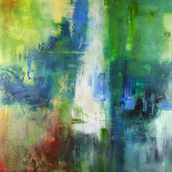 “Soul is Evergreen” - Shelley Stroeve - Mixed Media on Panel - 48" x 48" - $2,400 - www.StroeveLennierStudio.com