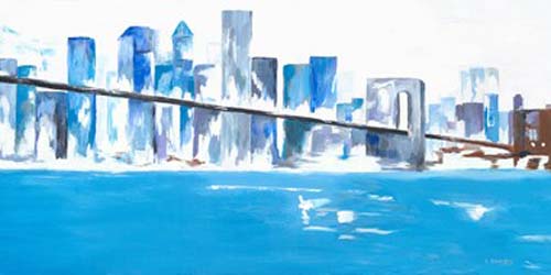 “New York Blue” – Lisa Daniels – Acrylic – 24” x 48” - $1,200 - www.ldanielsart.com