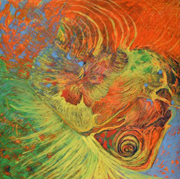 "The Spiral Path", Emily Talley, Oil pastel, dry pastel, water-soluble colored pencil and pastel on paper, 12"x12", $600.00, http://www.emilytalleyartwork.com/