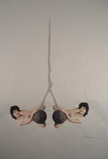 “Playboy 60: 1950's Jean Jani” - CADOC -Digital Collage and Graphite – 18” x 24" - $214 - www.cadocartist.com