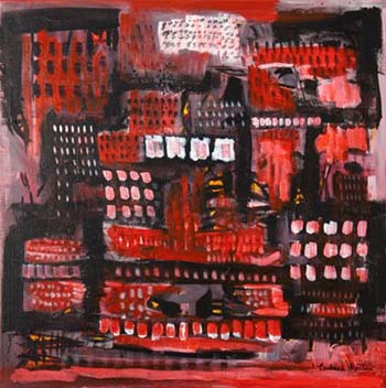 “Hot Summer Night” – Barbara Martin - Acrylic on Canvas - 20" x 20" - $300 - enmartin1@gmail.com