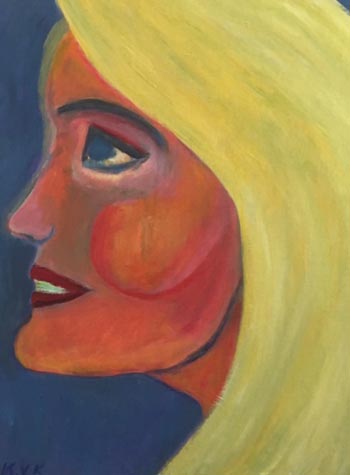 “Self Portrait” - Karen Kanas - Acrylic on Canvas - 20" x 16" - $625 - www.karenvkanas.com