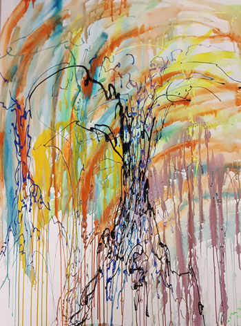 “Energy” - Cheryle Gannaway - Acrylic on Canvas – 48” x 36” - $4,000 - morghainesfaeries@gmail.com