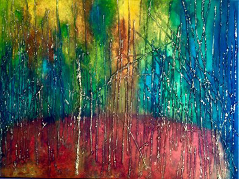 "Utopia- The Mystical Forest", Manish Pandey, Mixed Media on Canvas, 90cmX120cm, $2,300, manish.pandey@performancefibers.com