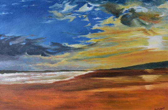 Honorable Mention (Traditional) - “Sky and Beach” - Sudipta Chaterjee – Oil on Canvas – 18” x 24” - $500 - chatterjee.sudipta37@gmail.com