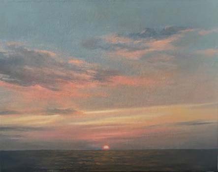 3rd Place (Traditional) - “Huron Sunset” - Francesca Caputo - Oil on Canvas – 7.5" x 9.5" - NFS - www.fvcartist.wixsite.com/fvcart