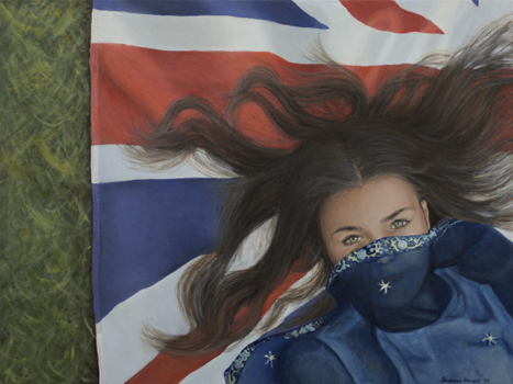 Honorable Mention (Traditional) - “Identity” - Shabana Kauser - Oil on Canvas – 18” x 24” – $800 - www.shabanakauserart.com