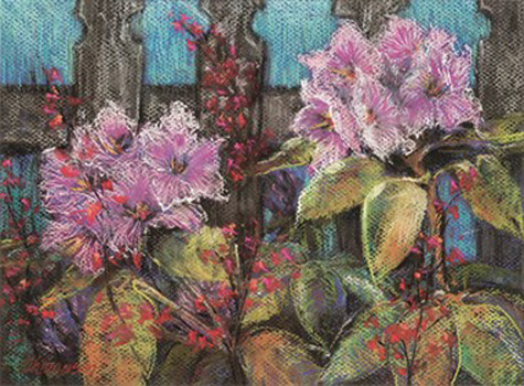 "2 Rhodes", Debbie Thompson, Pastel, 12"x9", $400, matrixcakes@gmail.com