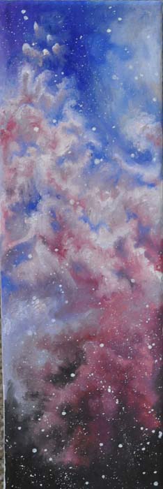 “Monkey's Head Nebula” - Rebecca Cameron - Oil - 4" x 12" - $200 - www.etsy.com/shop/BexxFineArt?ref=search_shop_redirect