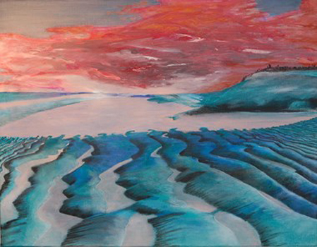 “Corrugations at Dusk” - Tricia Hoye - Acrylic – 22” X 28” - $900 - topangatricia@verizon.net