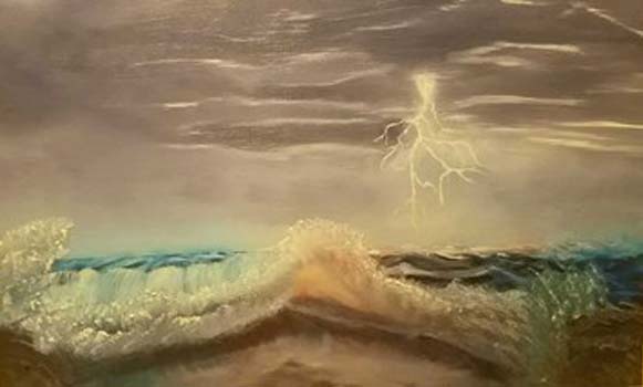 “Lightning Bolt” – Shelly Brackett – Oil on Canvas – 16” x 20” - $550 - sdbrackett@aol.com