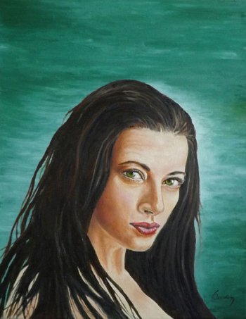 “Greek Mythology Water Goddess Aphrodite” – Carl Owen - Oil on canvas 14" x 18" – NFS - www.carlowenpaintings.com