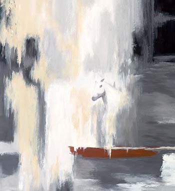 “Stepping Out of the Falls” – Lisa Daniels – Acrylic - 44" x 48" - $2,000 - www.ldanielsart.com