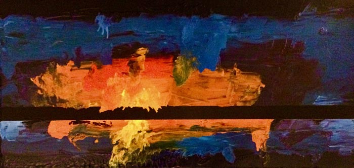 “Evening Glow” – Robert Ryan – Oil & Cold Wax on Canvas – 12” x 24” - $645 - http://robertryanfineart.com