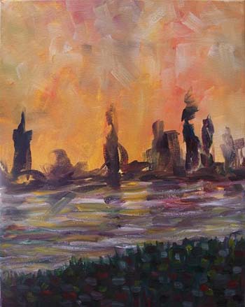 “Pretty Pollute” – Tina Ybarra - Oil on Canvas - 11 x 14" - $900 - http://tybarra23.wix.com/tinaybarra-artshow