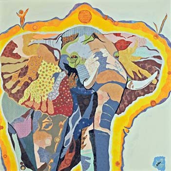 “African Grounding” – Benn Francis - Paper, Paint on Canvas - 48" x 48" - www.bennfrancis.com.au
