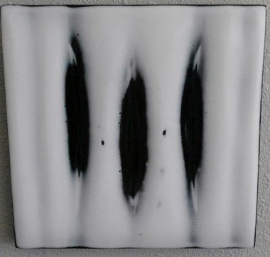 “Feathers” Thomas Williams Fused Glass 10” x 10 $475