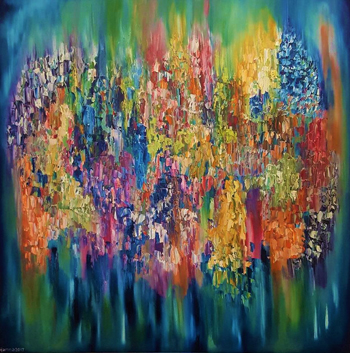“Strength In Diversity” - Hanna Supetran - Oil on Canvas - 48" x 48" - h_supetran@yahoo.com
