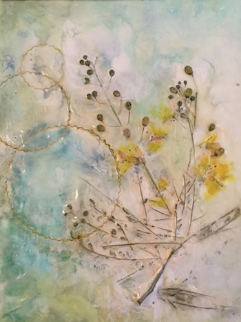 "Palo Verde Spring", Elizabeth Garrett, Encaustic, 8"x10", $200, http://www.etsy.com/shop/egarrettart
