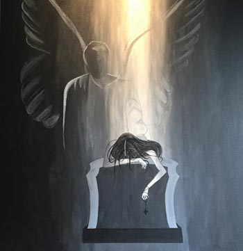 "Lost Brother” - Juvy Panganiban - Acrylic on Canvas - 36" x 36" - $1,000 - jbpanganiban@hotmail.com