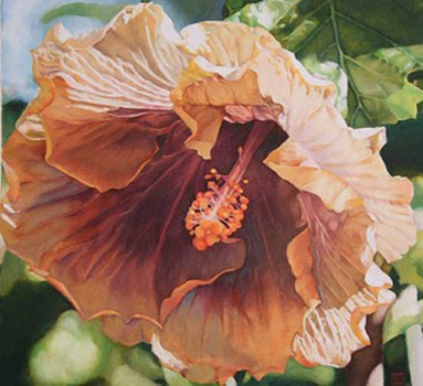 "Hibiscus", Stephanie Neely, Oil Pastel on Paper, 37"x36", $5,000, http://stephanieneely@hotmail.com/
