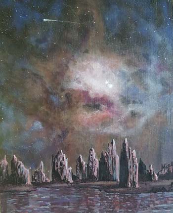 Honorable Mention (Traditional) - “Cosmic Canyon” – Kristie Moore – Acrylic & Pastel on Wood Panel - 8” x 10” - $300 - kmooresmiles@gmail.com