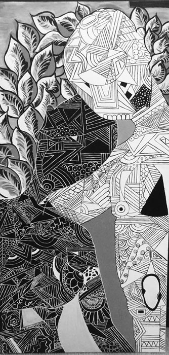 “Inward Beauty” - Tinisha Coleman - Acrylic on Canvas - 30” x 15” - $175 - www.etsy.com/shop/DigitsNYarn?ref=seller-platform-mcnav