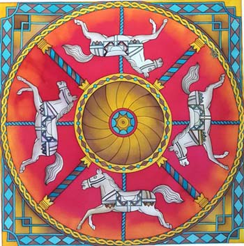 “Alexandria “ -Rashmi Agarwal - Painting on Silk – 90cm x 90cm - $2,000 - www.oystersilkart.com