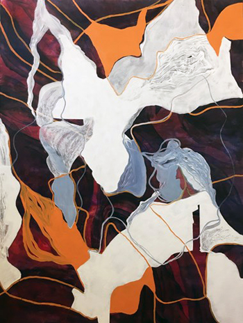 "Fabric 3", Rhonda Donovan, Painting, 48" x 36", NFS, www.rhondadonovanart.com