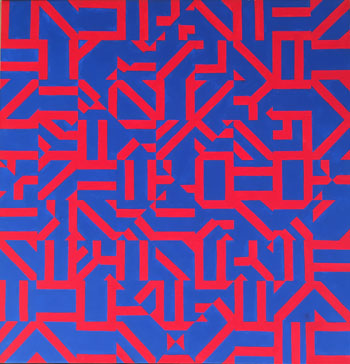 “#66” - Steven Schmucker - Wall Paint on Canvas - 36" x 36" – NFS - www.scubasteveart.com