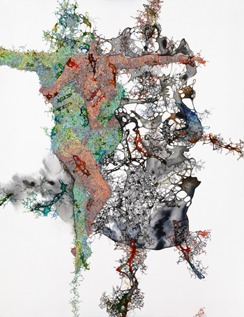 “Organic Drawing 1” - Dongyeop LEE - Pen, Ink, Chinese Ink on Canvas – 46” x 35.8” - $4,000 - www.facebook.com/organicdrawing