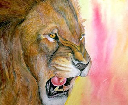 “Heart of a Lion” - Cynthia Castillo – Watercolor – 12” x 18” - NFS - www.rawartists.org/ccsart